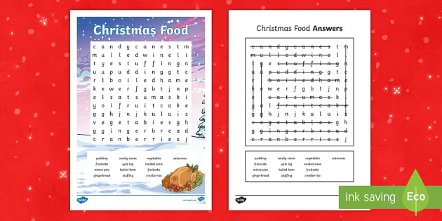 new ks2 christmas food word search christmas word