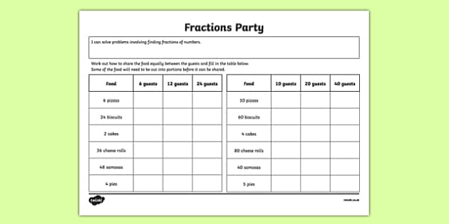 Year 3 Fractions Worksheet - Primary Resource - KS2 Maths