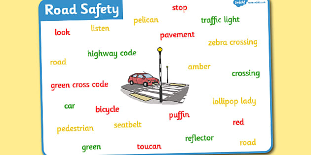 Road Safety Vocabulary Mat - Primary Resources