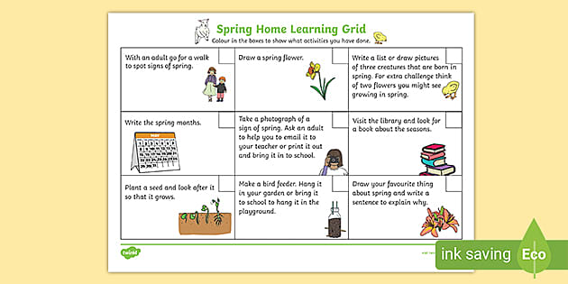 spring homework grid