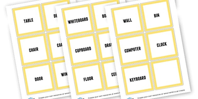 Classroom Object Labels