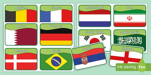 2022 Men's World Cup Flag Flashcards (Teacher-Made) - Twinkl