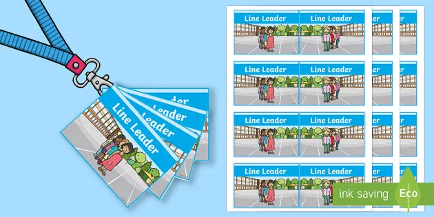 Lanyard-Sized Line Leader Cards (teacher made) - Twinkl