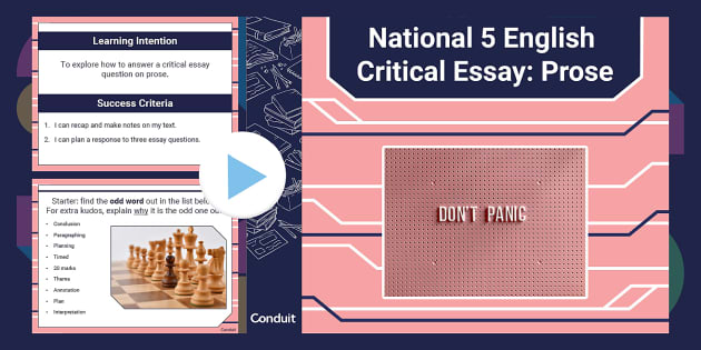 national 5 english how to write a critical essay