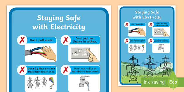 Junior Senior Infants Staying Safe With Electricity Display Poster