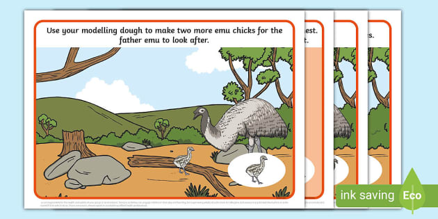 Emu Life Cycle Modelling Dough Mats - Twinkl