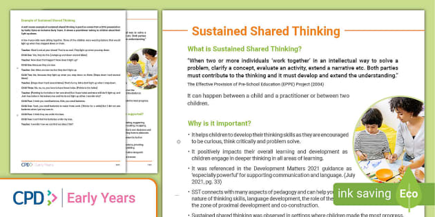 Sustained Shared Thinking Handout CPD - EYFS (teacher made)