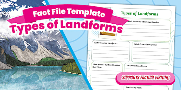 Types of Landforms Fact File Template