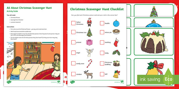 All About Christmas Scavenger Hunt - Christmas Activities