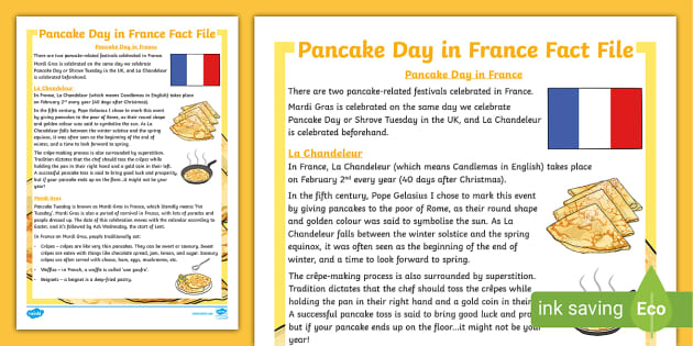FREE! - Pancake Day in France - Primary Resources - Twinkl