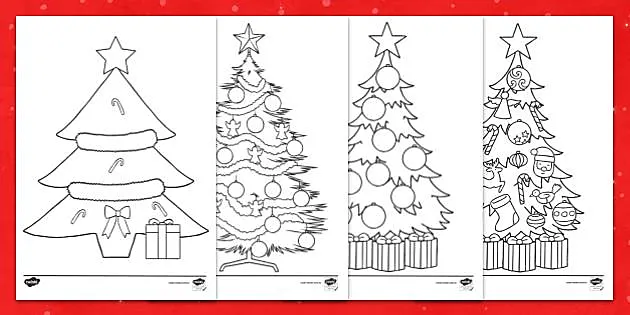 Desenhos de Árvore Natal - Como desenhar Árvore Natal passo a passo