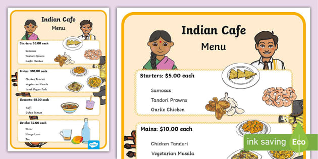 Restaurant Role Play Children's Menu (Teacher-Made) - Twinkl