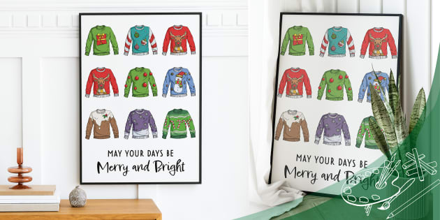 Merry and bright christmas jumper sale