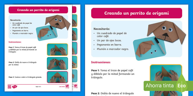 Perro de papel  Origami fácil para niños 
