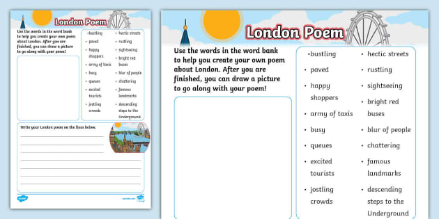 London Poem Writing Template (teacher made) - Twinkl