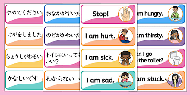 English and Japanese Survival Phrases (teacher made)