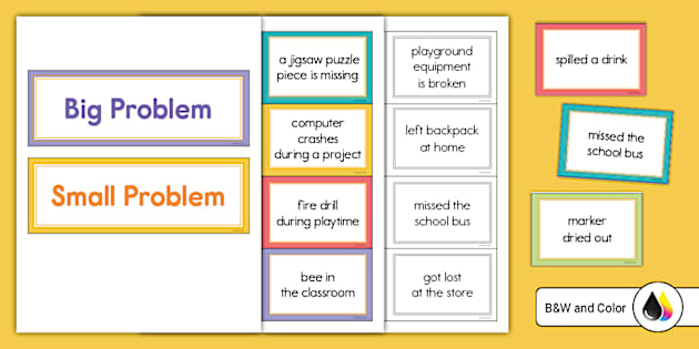 Kindergarten Big vs. Small Problem Sort (teacher made)