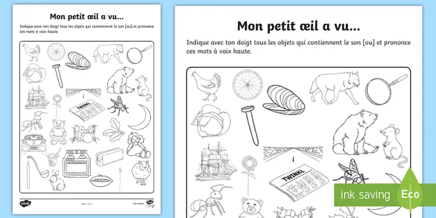 Feuille D Activites Mon Petit œil A Vu Le Son Ou Feuille D Activites Mon Petit œil A Vu Le Son Ou
