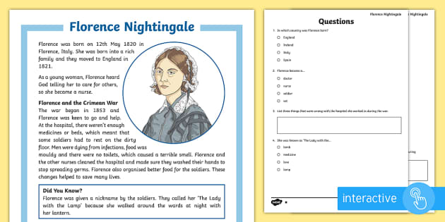 Florence Nightingale Differentiated Reading Comprehension