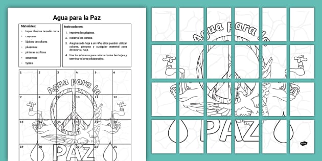 Arte Colaborativo Agua Para La Paz Hecho Por Educadores