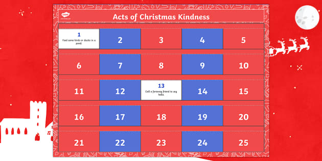 kindness advent calendar ideas