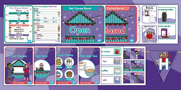 Hot Cocoa Stand Dramatic Play Labels (Teacher-Made) - Twinkl