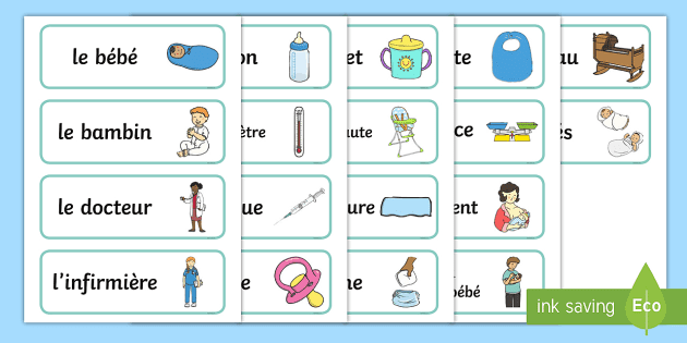 Cartes De Vocabulaire Pediatrie