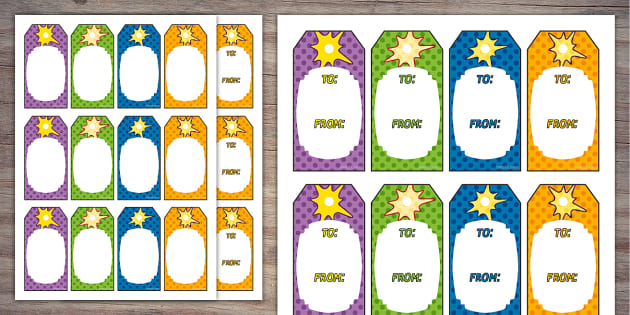 Superhero Gift Tags Twinkl Party teacher Made Twinkl