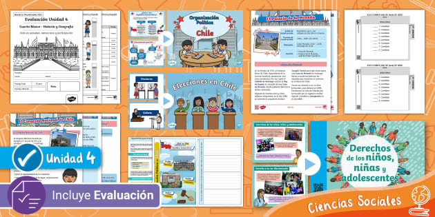 Pack Ciencias Sociales 4º Básico Unidad 4 (teacher Made)