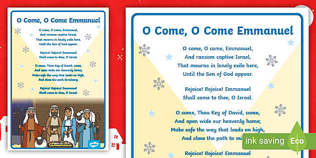 O Come, O Come Emmanuel Christmas Song Lyrics | Twinkl