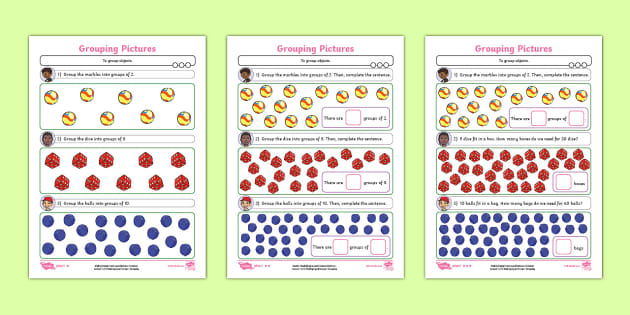 👉 Equal Groups Maths Year 1 Multiplication Activity Sheets