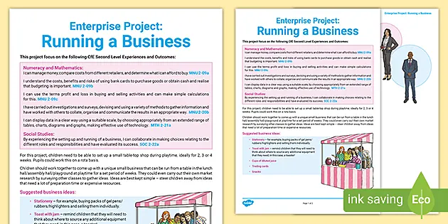 Enterprise　made)　Guide　Project　Running　Business　a　(teacher