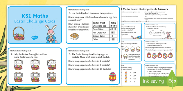 Ks1 Easter-Themed Maths Challenge Cards | Maths Activities