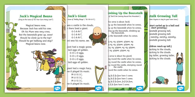 Jack and the Beanstalk Songs and Rhymes Resource Pack