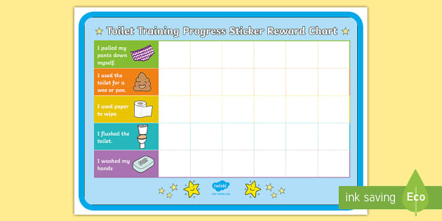 Potty Training Chart Kid Reward Jar Instant Download Toilet 