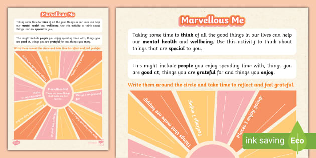 Marvellous Me Self-Esteem Activity KS1 - Twinkl Life