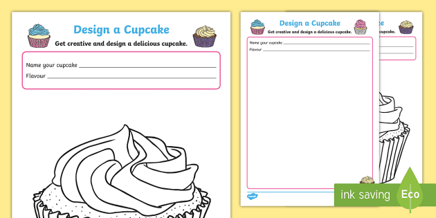 Free Cupcake Designs Colouring Sheets Twinkl