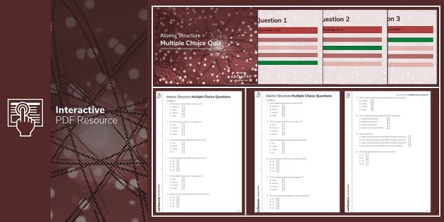 Atomic Structure Quiz Revision Pack (teacher Made) - Twinkl