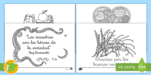 Hojas de Colorear: Día Internacional de los Profesores - Agradecimientos