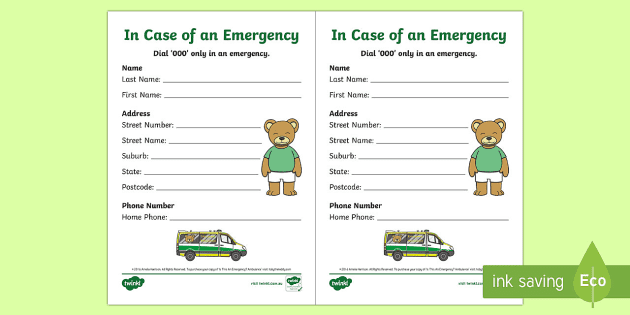 emergency contact details writing template to support teaching on is this an