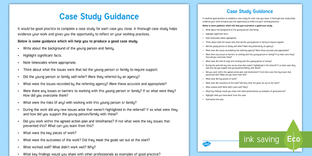 Case Study Template - Young People & Families Case File