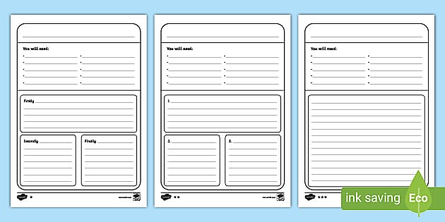 Instructions Template - Primary English Resource