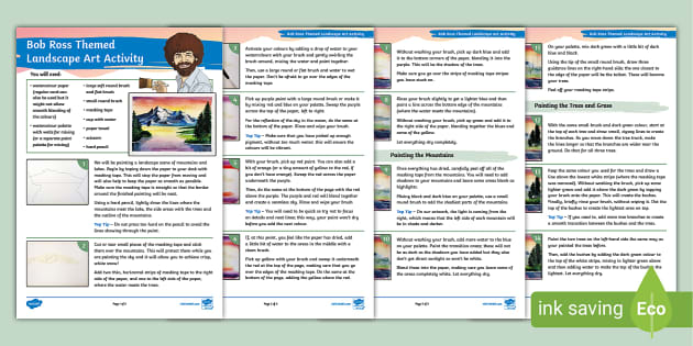 KS2 Bob Ross Themed Landscape Art Activity (Teacher-Made)