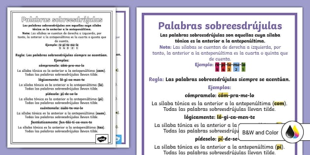 Poster Palabras Sobreesdrújulas Hecho Por Educadores 5629