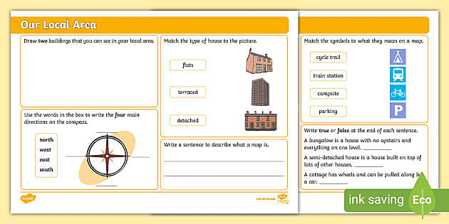 KS1 Geography Revision Mat: Our Local Area (teacher Made)