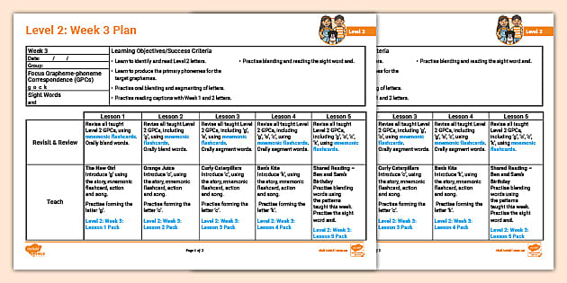 Twinkl Phonics 'g, o, c, k' Lesson Plan Level 2 Week 3
