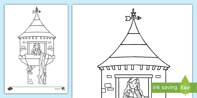 rapunzel tower coloring pages