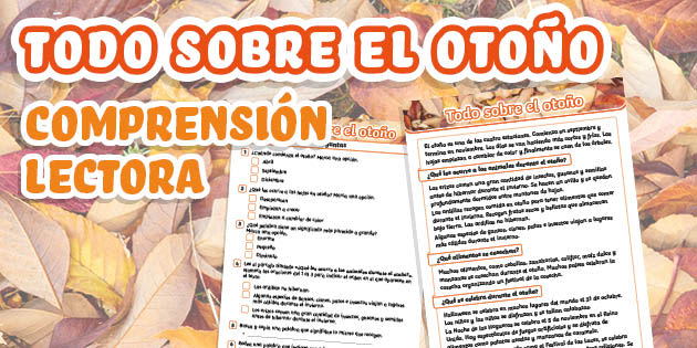 Comprensión lectora: Todo sobre el otoño