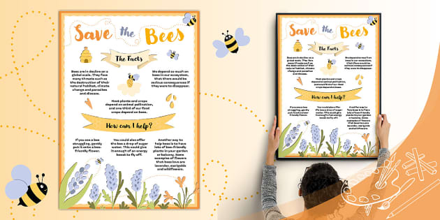 | Save Bee World the Bees Gallery Day Art Poster Twinkl