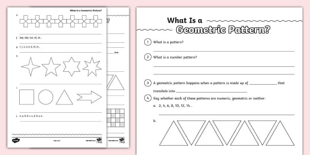 What Is a Geometric Pattern? Activity Sheet - Twinkl